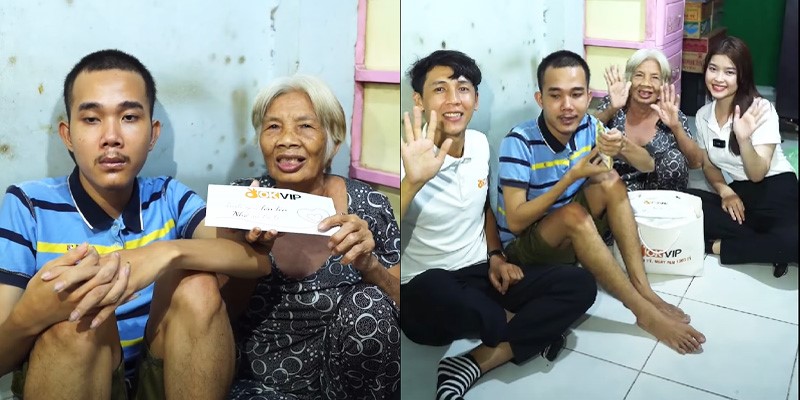 OKVIP thiện nguyện tại Sài Gòn cho cụ bà nuôi cháu trai bị bệnh